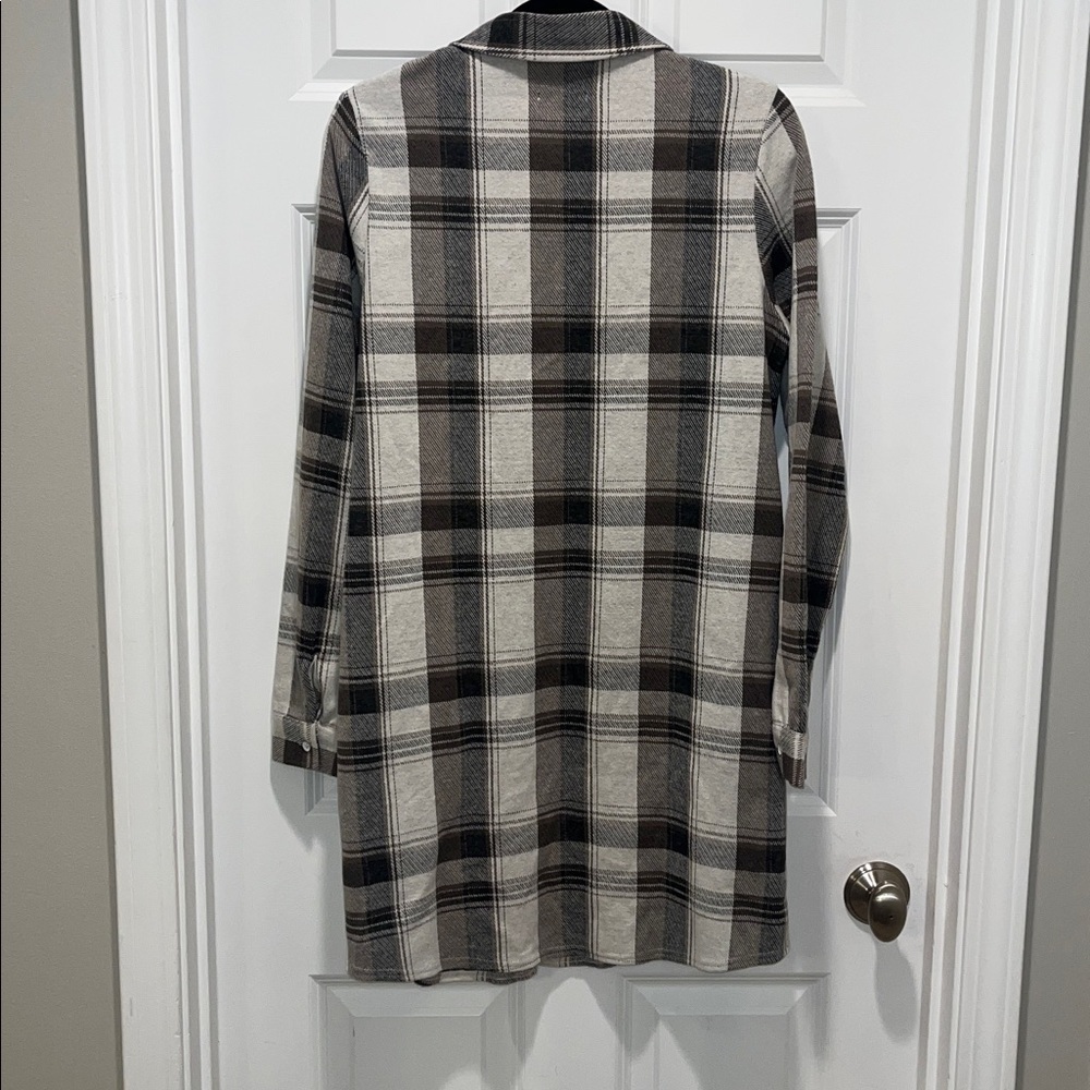 NWT Flag & Anthem Women’s Knit Flannel Plaid Dress pockets SOFT button down new - Picture 13 of 14